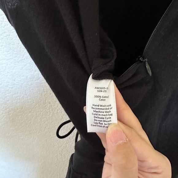 ATM High Torsion Black Drawstring Tank Muscle Sleeveless Casual Long Jumpsuit - Picture 10 of 11